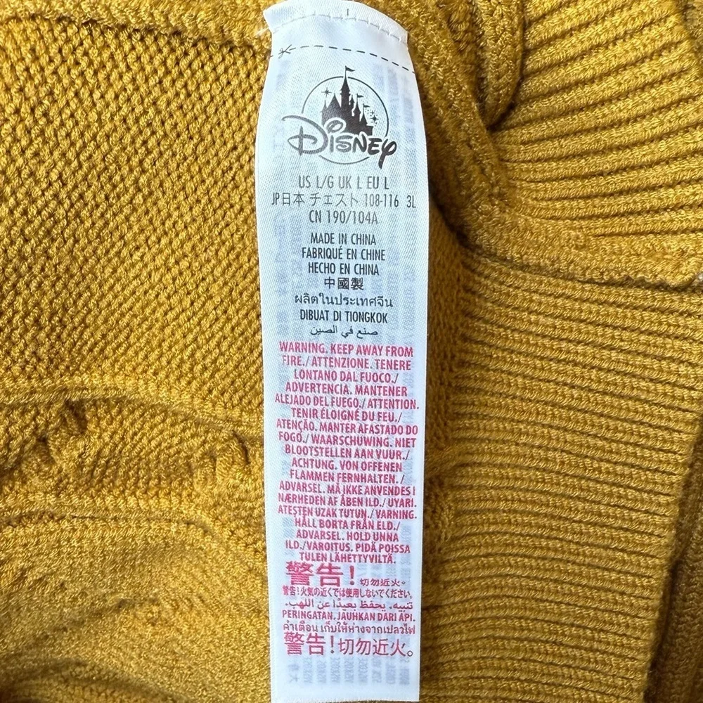 Disney Donald Duck Mustard Women’s Cable Knit Crewneck Women’s Sweater Sz L - Picture 9 of 14